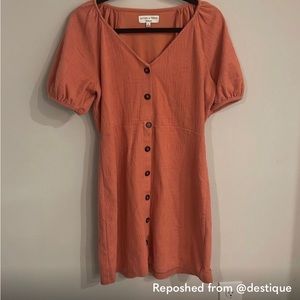 Madewell seersucker button front midi dress med